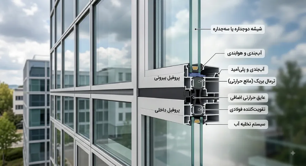 تفاوت کرتین وال و ترمال بریک 2 6539