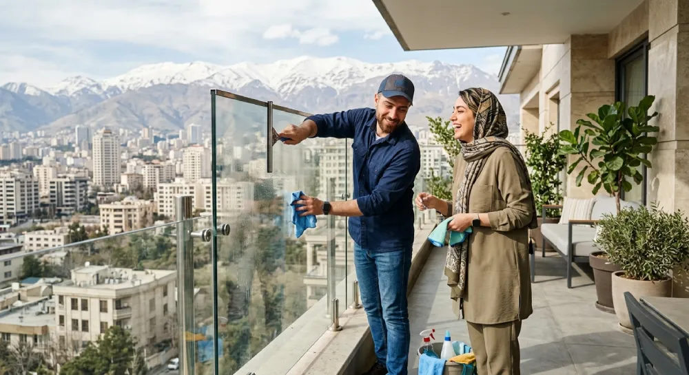 تمیز کردن و نگهداری نرده شیشهای؛ روش شستوشو و پاک کردن لکهها 2 بهترین روش تمیز کردن نرده شیشهای چیست؟