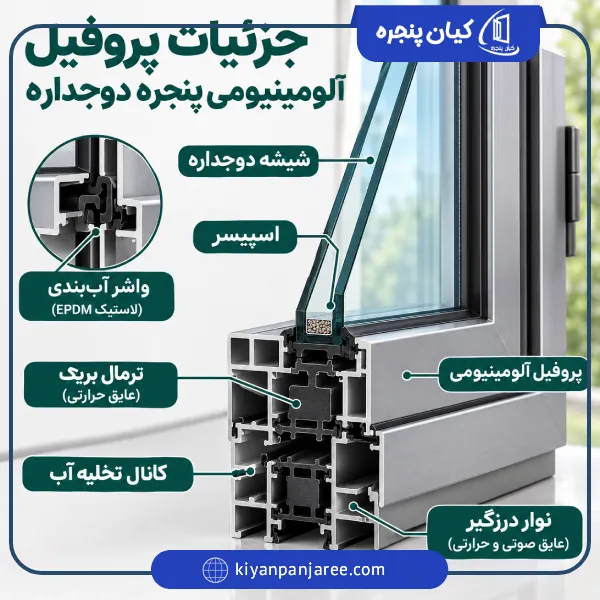 سفارش پنجره دوجداره آلومینیومی | ساخت و نصب | کیان پنجره 30 پنجره دو جداره آلومینیومی